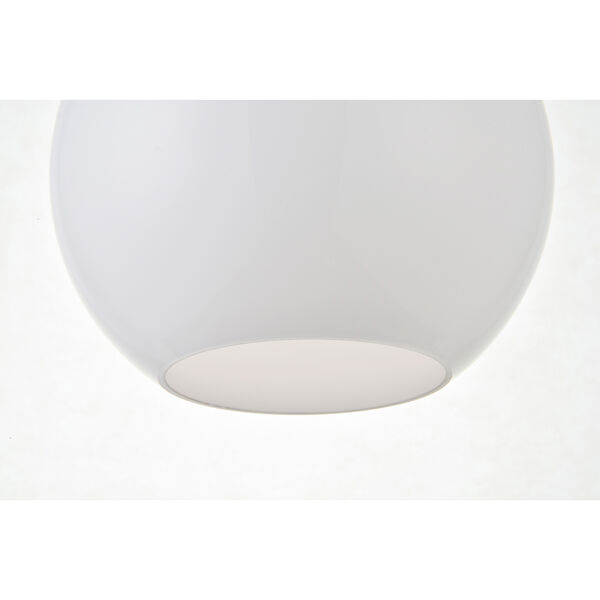 Baxter Brass and Frosted White Seven-Inch One-Light Mini Pendant, image 4