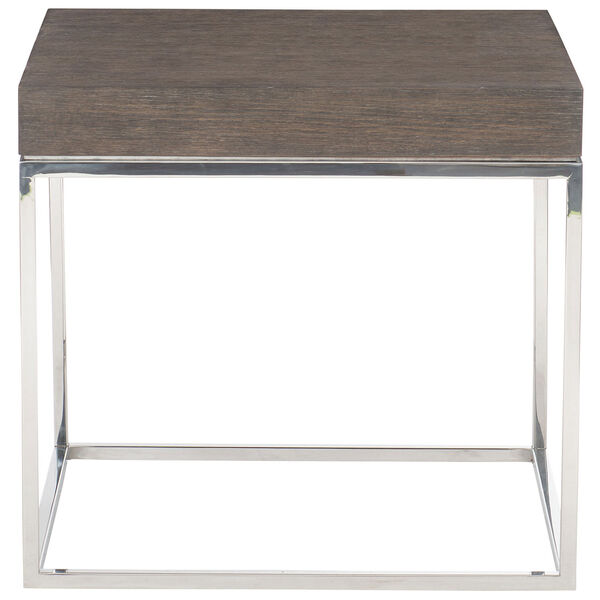 Freestanding Occasional Weathered Charcoal and Chrome 24-Inch End Table, image 1