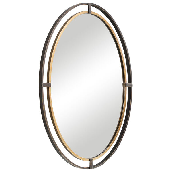 Selby Bronze and Gold Oval Wall Mirror, image 4