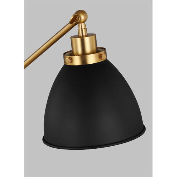 Wellfleet Midnight Black and Burnished Brass One-Light Dome Desk Lamp, image 3