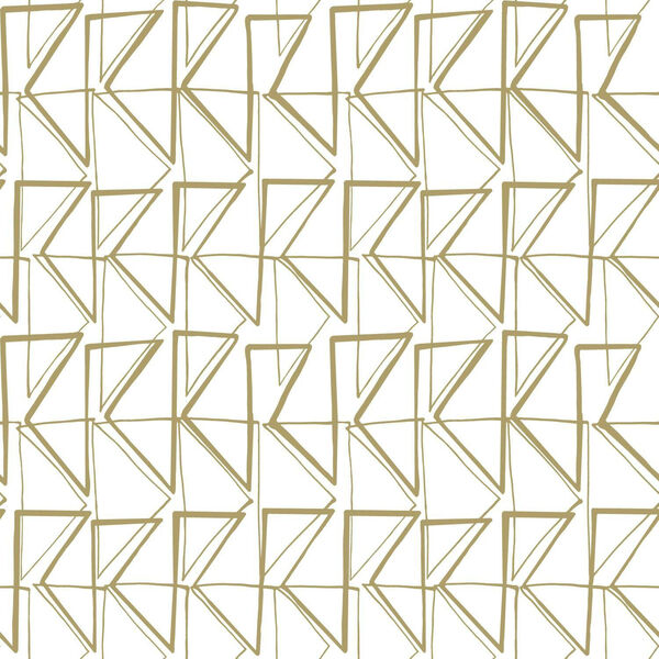 Risky Business III Gold Metallic Love Triangles Peel and Stick Wallpaper - SAMPLE SWATCH ONLY, image 2