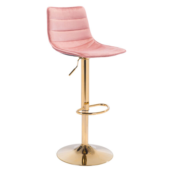 Prima Pink and Gold Bar Stool, image 1