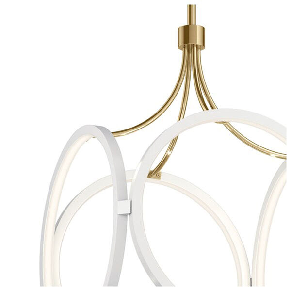 Ciri White and Champagne Gold 14-Inch LED Pendant, image 2