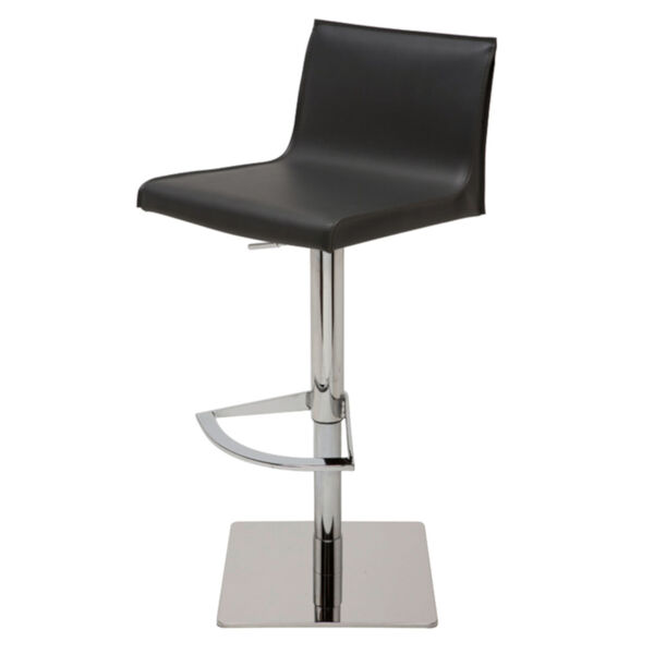 Colter Matte Black and Silver Adjustable Stool, image 1