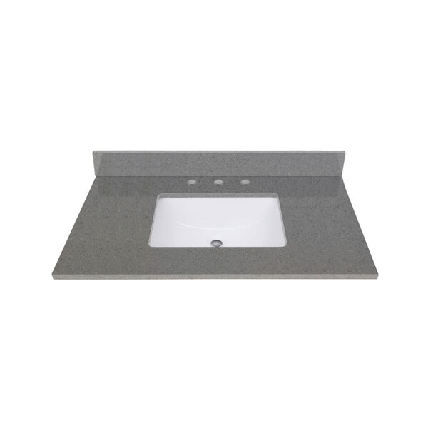 Lotte Radianz Contrail Matte 37-Inch Vanity Top with Rectangular Sink, image 1
