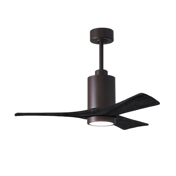 Patricia-3 Textured Bronze and Matte Black 42-Inch Ceiling Fan with LED Light Kit, image 1