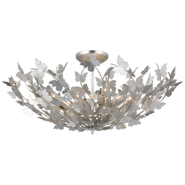 Farfalle Large Semi-Flush Mount in Burnished Silver Leaf by Julie Neill, image 1