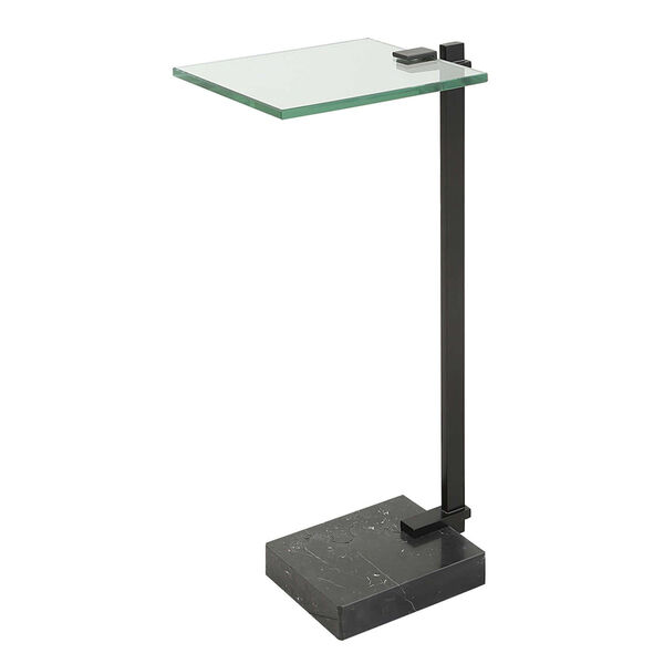 Butler Black End Table with Tempered Glass Top, image 5