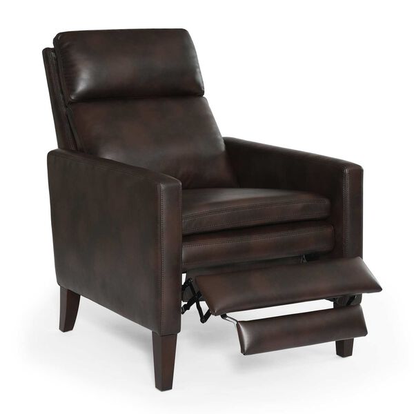 Vicente Burnished Brown Faux Leather Push Back Recliner, image 3
