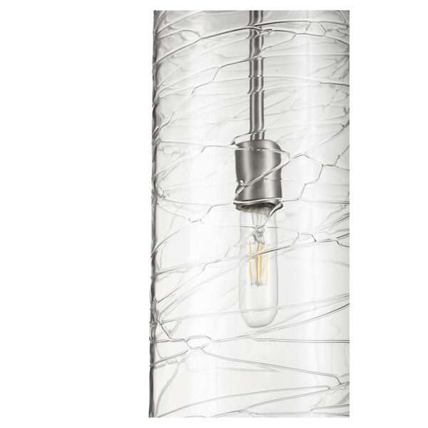 Satin Nickel Textured Glass Seven-Inch One-Light Mini Pendant, image 2