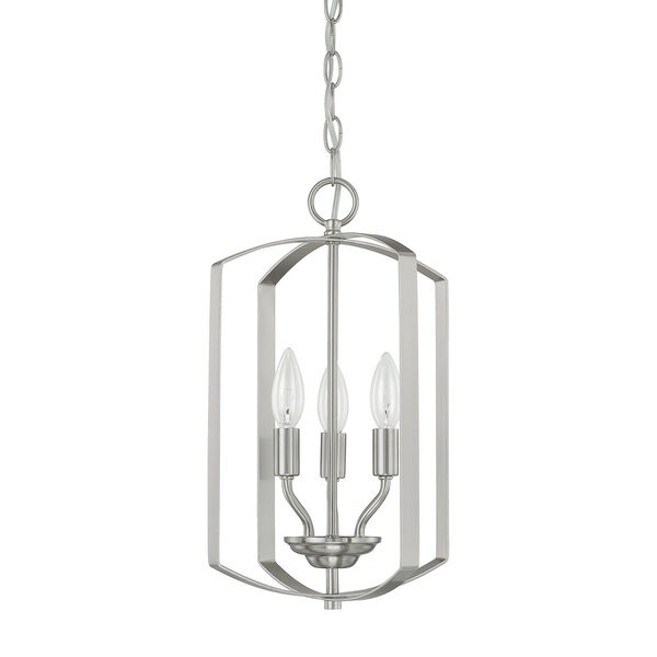 HomePlace Brushed Nickel 17-Inch Three-Light Pendant, image 1