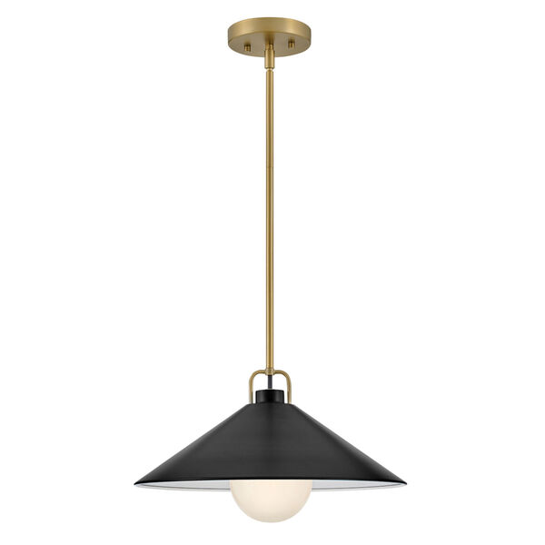 Milo Lacquered Brass with Black Accents Medium Pendant, image 1