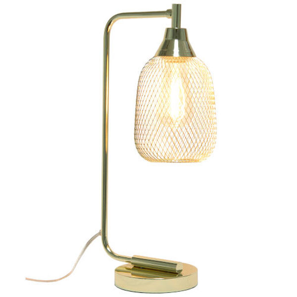 Wired Gold One-Light Desk Lamp, image 2