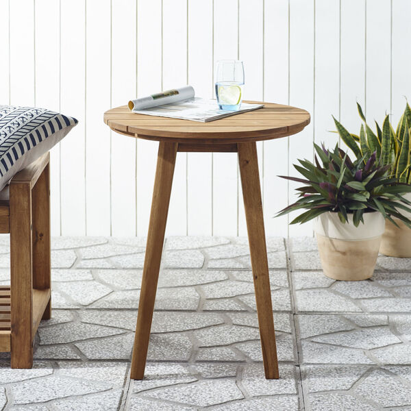 Brown Outdoor Round Side Table, image 3