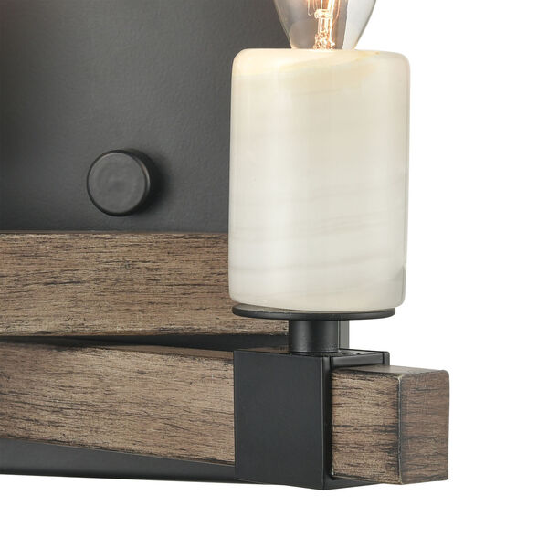 Stone Manor Aspen and Matte Black Two-Light Wall Sconce, image 4