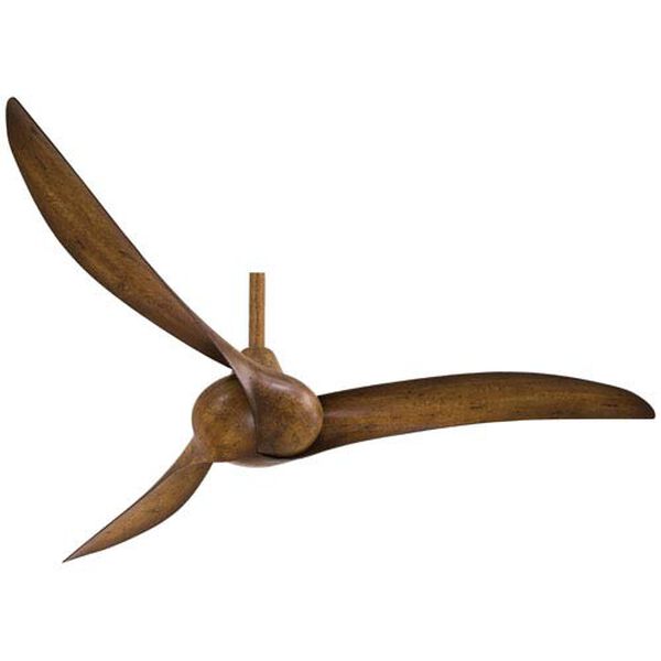 Wave 52-Inch Ceiling Fan with Three Blades in Distressed Koa Finish, image 3