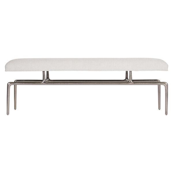 Solaria White and Brass Bench, image 3