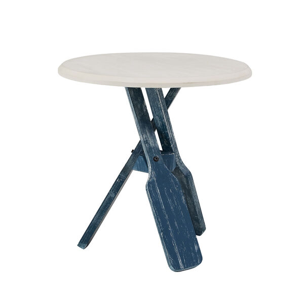Natalie Cream and Blue Side Table, image 4