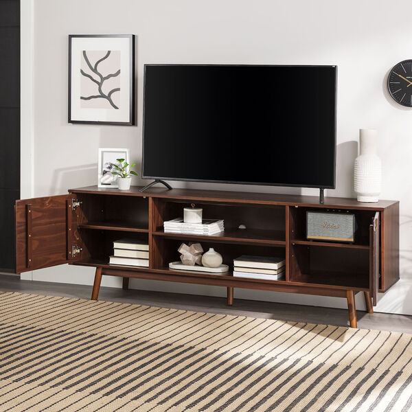 Adair Walnut Solid Wood TV Stand with Two Doors, image 6