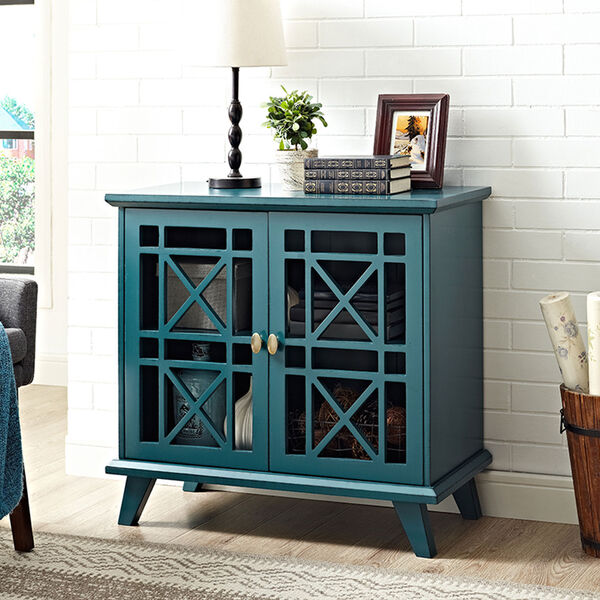 32-inch Gwen Fretwork Accent Console - Blue, image 1