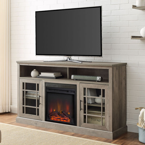 Hazel Gray Fireplace TV Stand, image 3