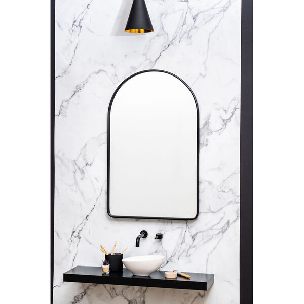Sebastian Black 38-Inch Arched Wall Mirror, image 1