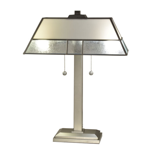 Springdale Silver Concord Two-Light Fused Glass Table Lamp, image 1