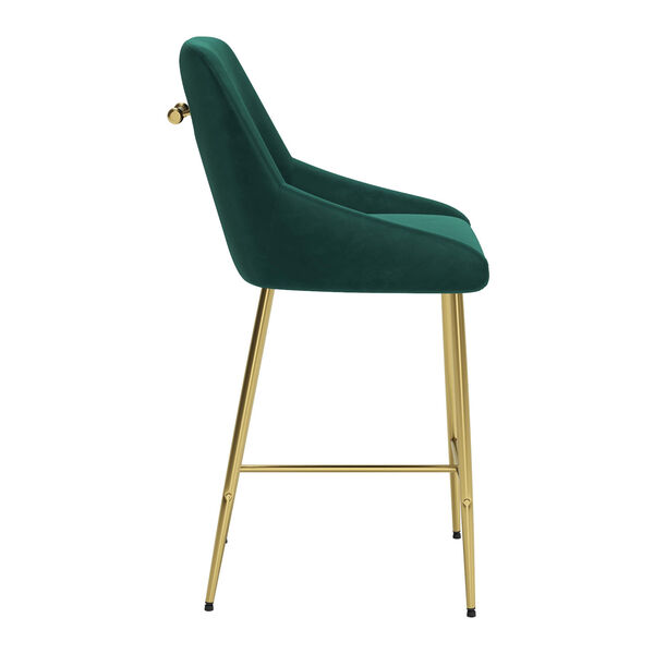 Madelaine Green and Gold Counter Height Bar Stool, image 3