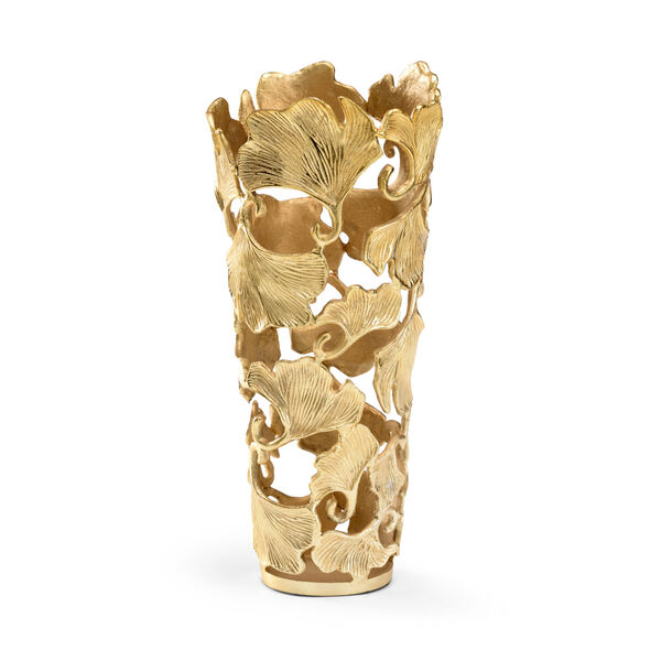 Gold  Ginkgo Vase, image 1
