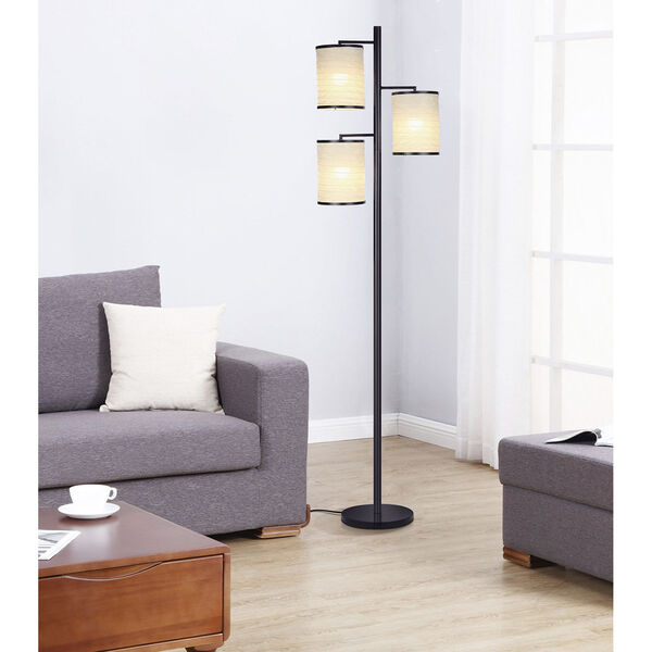 Liam Black Three-Light LED Floor Lamp, image 2