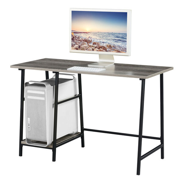 Design2Go Weathered Gray and Black Wood Metal Desk, image 4