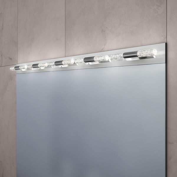 Crystal Rods Satin White LED 28-Inch Bath Vanity, image 2