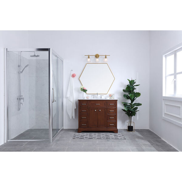Collier Brass Three-Light Bath Vanity with Clear Glass, image 2