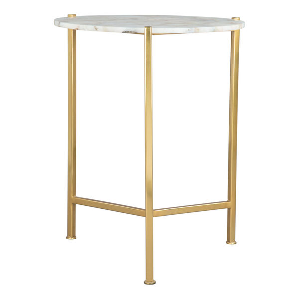 Haru White and Gold Side Table, image 3