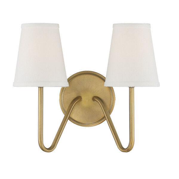 Lyndale Natural Brass Two-Light Wall Sconce, image 1