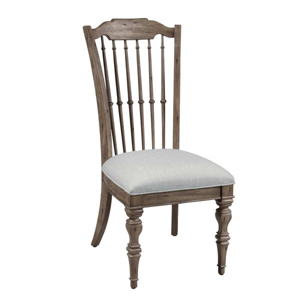 Garrison Cove Natural Wood Spindle-Back Upholstered Seat Side Chair, image 5