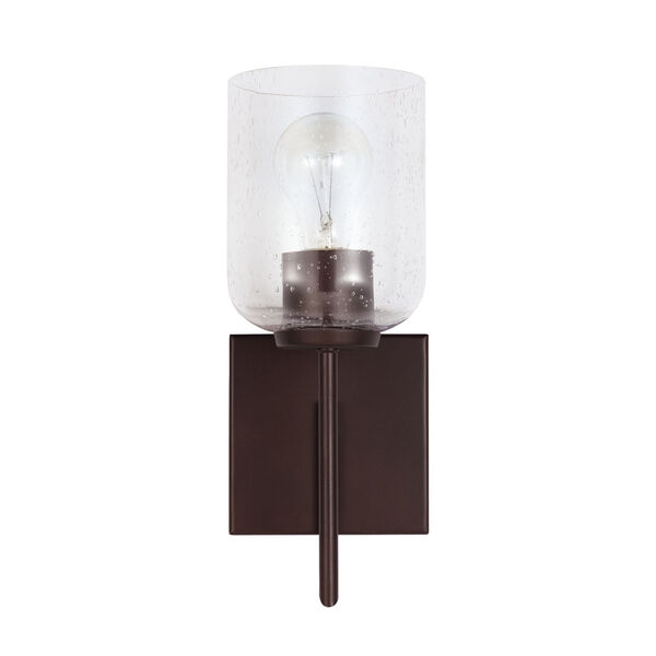 HomePlace Carter Bronze Sconce with Clear Seeded Glass, image 1