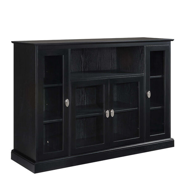Summit Black TV Stand with Storage Cabinets and Shelves, image 1