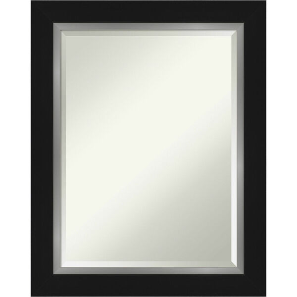 Eva Black and Silver 23W X 29H-Inch Bathroom Vanity Wall Mirror, image 1