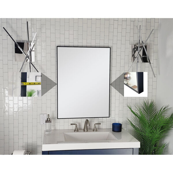 Venta Black 24 in. x 32 in. Modern Framed Wall Mirror, image 2