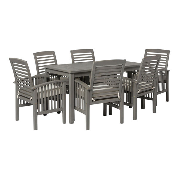 Gray Wash 32-Inch Seven-Piece Simple Outdoor Dining Set, image 2