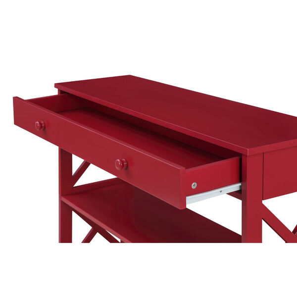 Oxford One Drawer Console Table in Cranberry Red, image 4