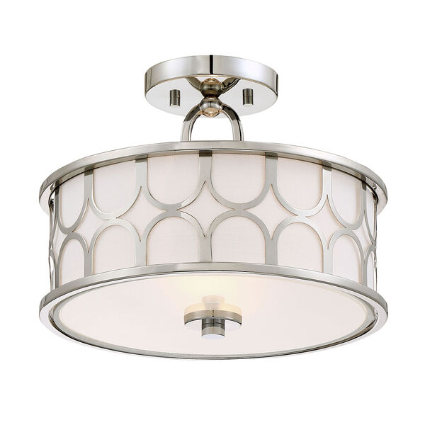 Selby Polished Nickel Two-Light Drum Semi-Flush Mount, image 2