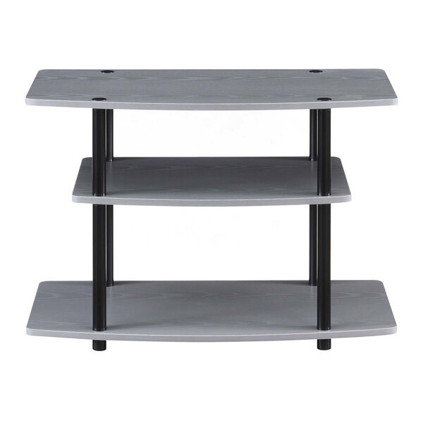 Designs2Go Gray and Black Three-Tier TV Stand, image 4
