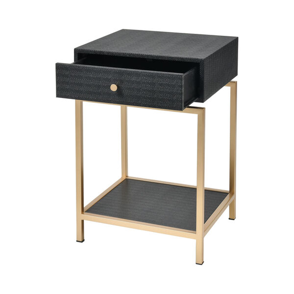 Clancy Black with Gold 16-Inch Accent Table, image 2