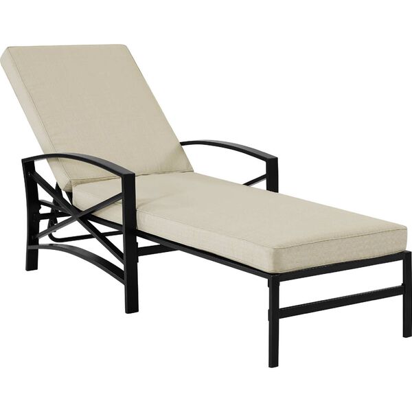 Kaplan Oatmeal Oil Rubbed Bronze Outdoor Metal Chaise Lounge, image 2