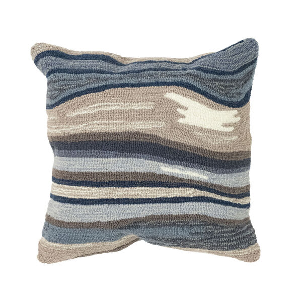 Liora Manne Frontporch Blue and Gray Ipanema Indoor/Outdoor Pillow, image 2