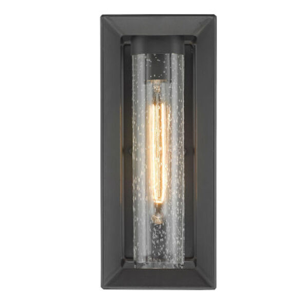 Darren Natural Black One-Light Outdoor Wall Sconce with Seeded Glass, image 2