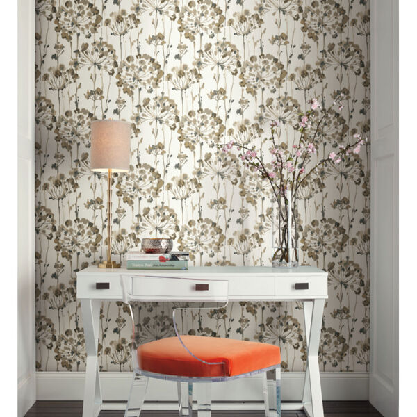Simply Candice Neutral Flourish Peel and Stick Wallpaper, image 1