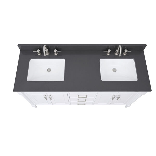 Lotte Radianz Ural Gray 61-Inch Vanity Top with Dual Rectangular Sink, image 5